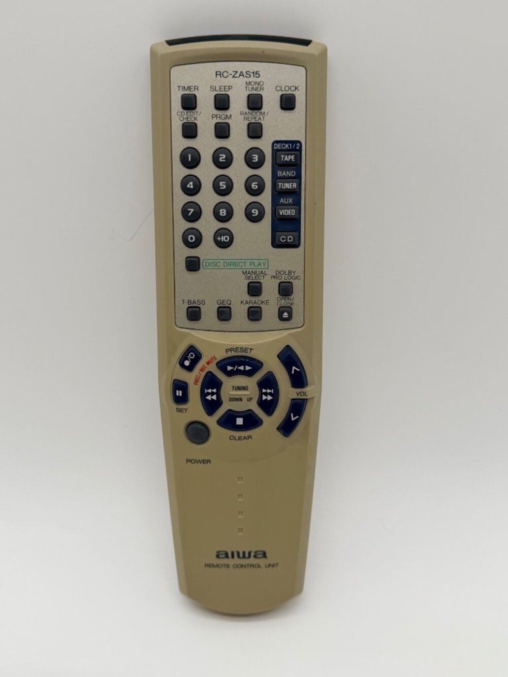 AIWA RC-ZAS04 Remote Control For NSX-A999 NSX-D77